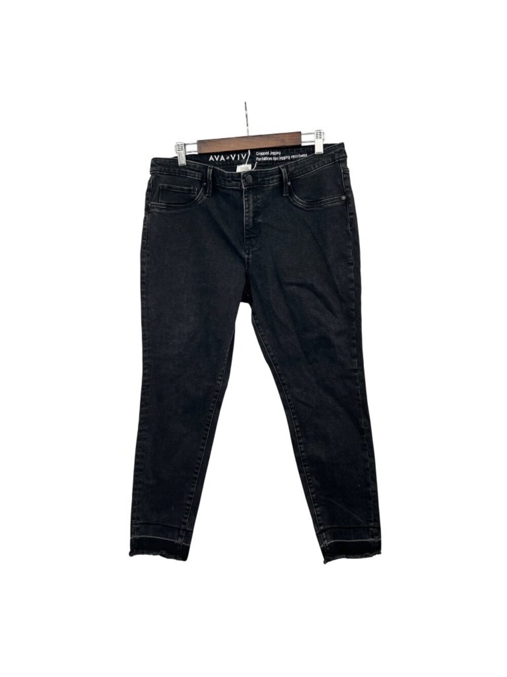 Ava & Viv Womens Cropped Jegging High Rise Black Size 14W